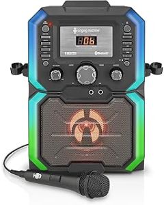 Singing Machine SMC273 SingCast Black UK - Bluetooth, Karaoke Machine with Microphone, LED Disco Lights, Auto Voice Control, Interactive Sound Effects, Built-In Speakers