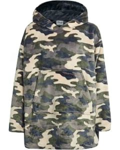 Boys Kids Camo Pixel Oversized Fleece Hoodie Hoody Sweatshirt