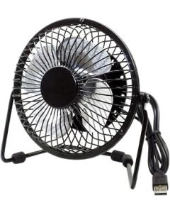 Premiertek USB-FAN Metal Desktop Fan USB Powered with Switch - Black.