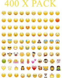 400 Set Whatsapp iPhone Laptop Emoji Emoticon Smiley Face Stickers Genuine