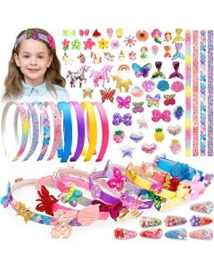 Chennyfun Arts and Crafts Making Kit for Kids, Fashion Girls Headbands Toys for Age 6+, Hair Accessories Craft for Kids Age 6-12, Jewellery Making Kit Birthday Gift for Girls Kids