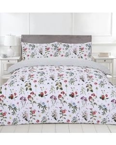 Night Comfort Percale Duvet Cover Set with Pillowcase - Plant with Leaves Luxury Cotton Blend Reversible Bed Set Quilt and Pillow Cover (Multicolour, Single)