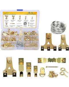 StayUnique1 265 PCs Heavy Duty Picture Hooks - Rustproof Picture Hanging Kit with Saw Tooth, D-Ring, Nails with Screws for Mirrors, Picture Frames & Paintings
