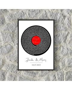 Personalised Song Lyrics Vinyl record Print, First dance song lyrics, favourite song, Music Wall Art, Wedding, Anniversary gift, A5, A4, A3