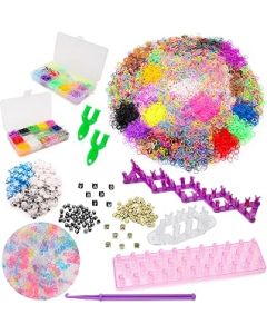 Toyland® Loom Band Mega Bundle - 14,000 Bands, Tools, Clips, Beads, Charms, Boards & Storage Boxes Included - Arts & Craft Kits - Creative Toys